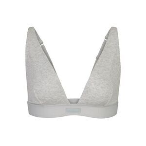 Skims Gray Cotton Ribbed Plunge Bralette Triangle 3X